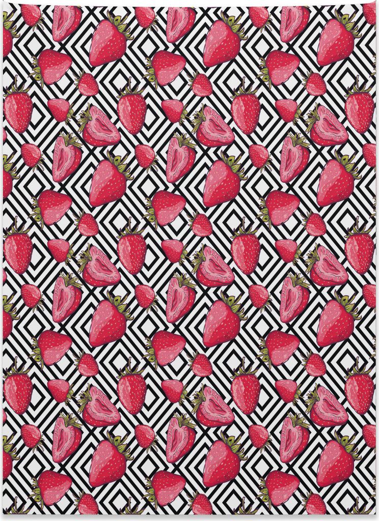 Abakuhaus Früchte Wandteppich, Chevron gestreiftes Design aus Weiches Mikrofaser Stoff Kein Verblassen Klare Farben Waschbar, 110 x 150 cm, Weiß ...
