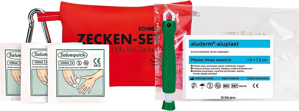 Set d'extraction de tiques SÖHNGEN avec outils de précision et lingettes