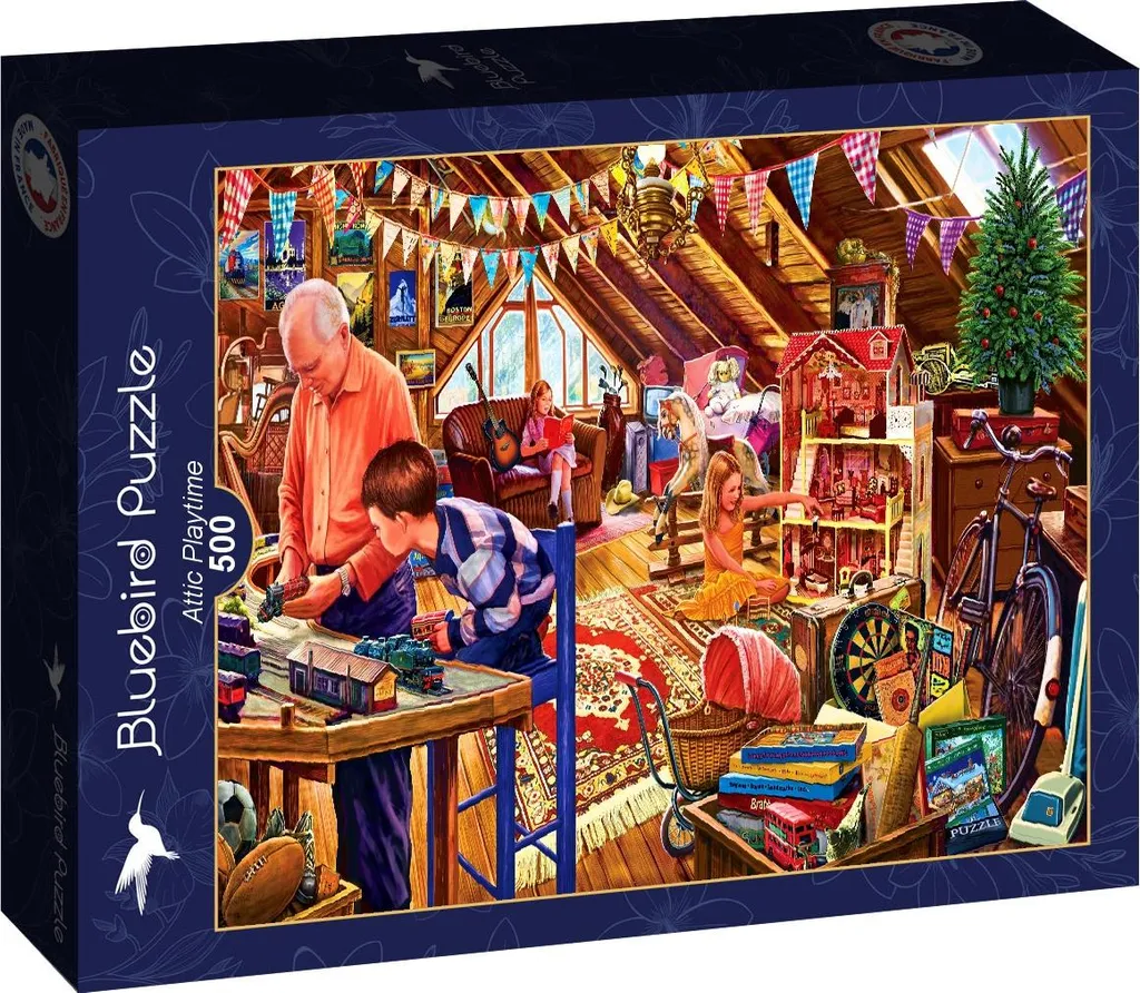 Puzzle de 500 Pièces Attic Playtime Bluebird - Jeu de Détente Coloré
