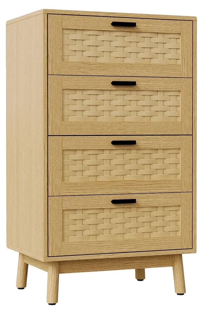 Commode 4 tiroirs en bois style contemporain pour chambre d'adulte