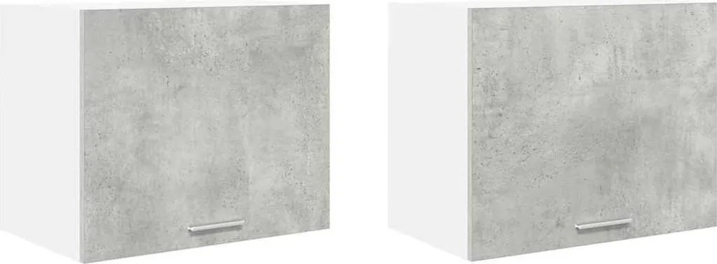 vidaXL Set 2 Armadietti Pensili Bianco e Cemento per Casa