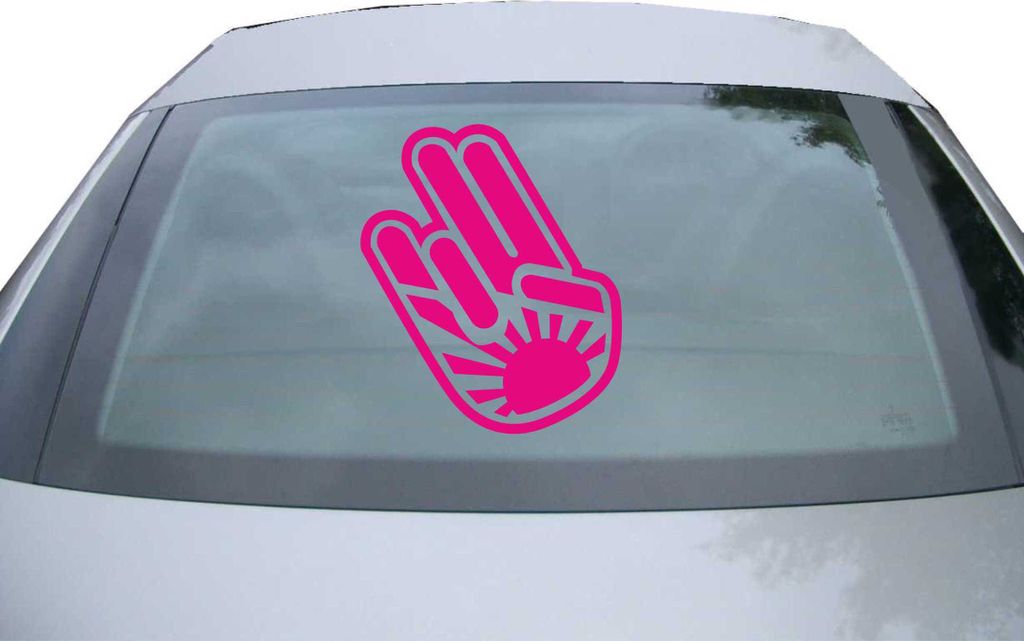 Indigos UG - Aufkleber Heckscheibe & Motorklappe DE7066 - pink - 600x506 mm - BIG Japan Shocker Hand - Auto Scheiben Fenster Heckklappe Tuning Raci...