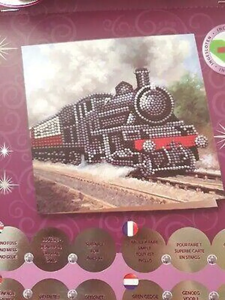 Kit Diamond Painting Locomotive à Vapeur avec Strass Brillants de Qualité
