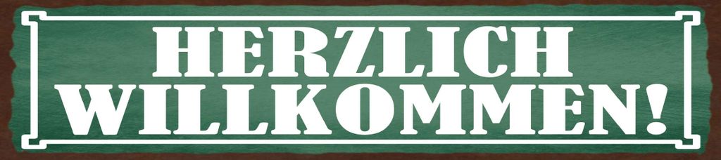 vianmo Holzschild 10x46 cm Herzlich Willkommen