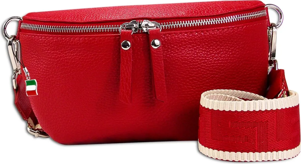 Sac Banane Femme en Cuir Rouge et Multicolore Florence - Chic Urbain