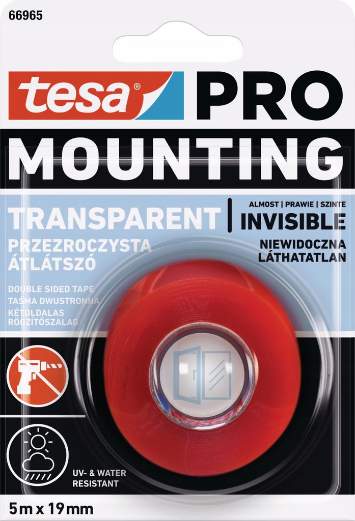 tesa PRO Montageband 5m x 19mm Transparent