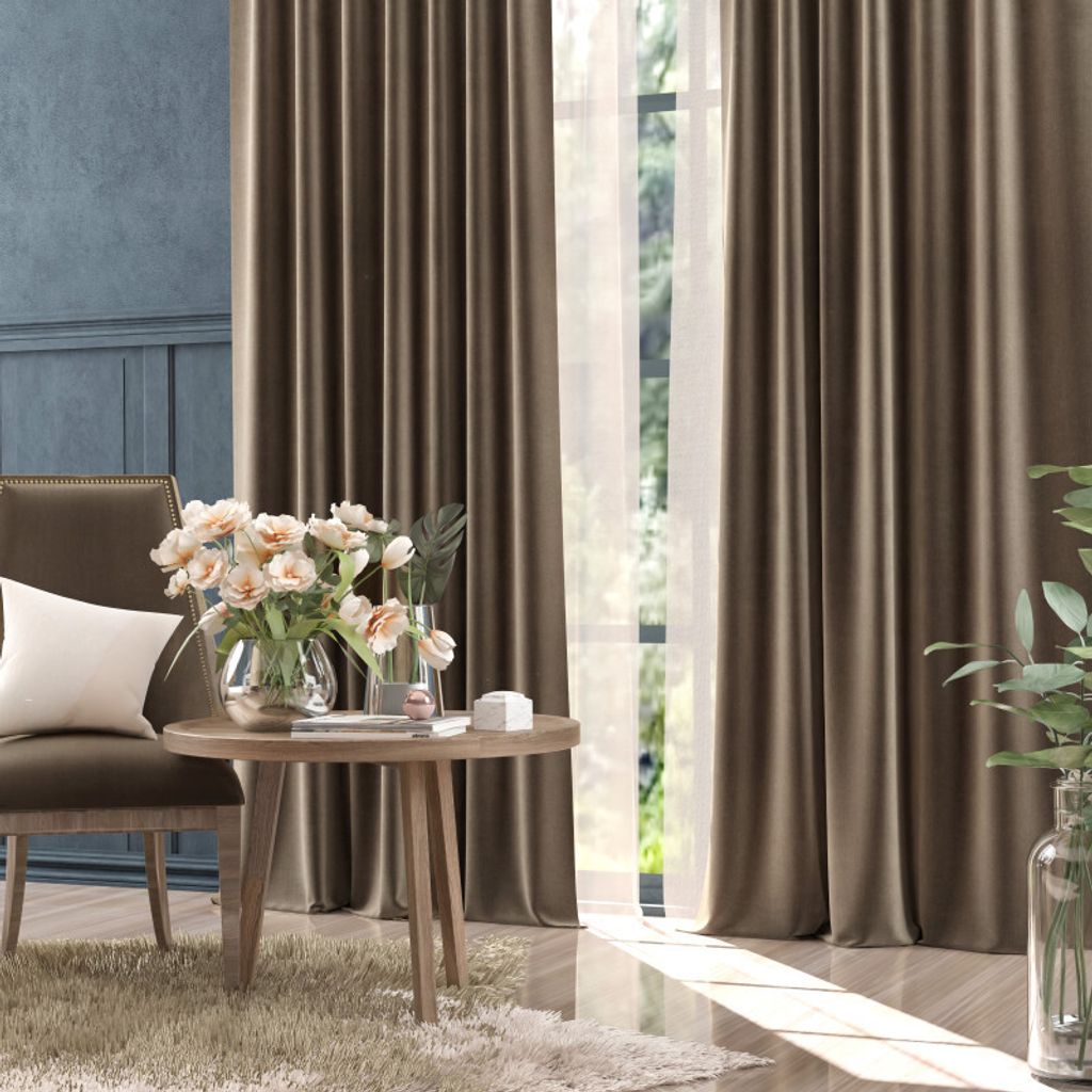 Zasłona na taśmie Welur Moradi Brąz 140x250cm Zdjęcie produktu 1