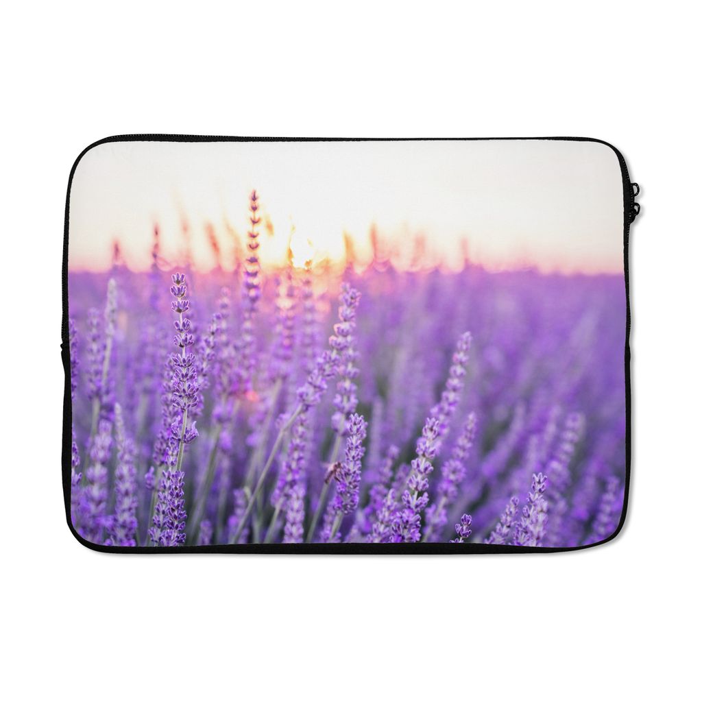 MuchoWow Laptop Hülle 14 ZollLavendel - Nahaufnahme - Lila - Blumen Laptoptasche - Laptoptasche - Stoßsicher - Schutzhaube