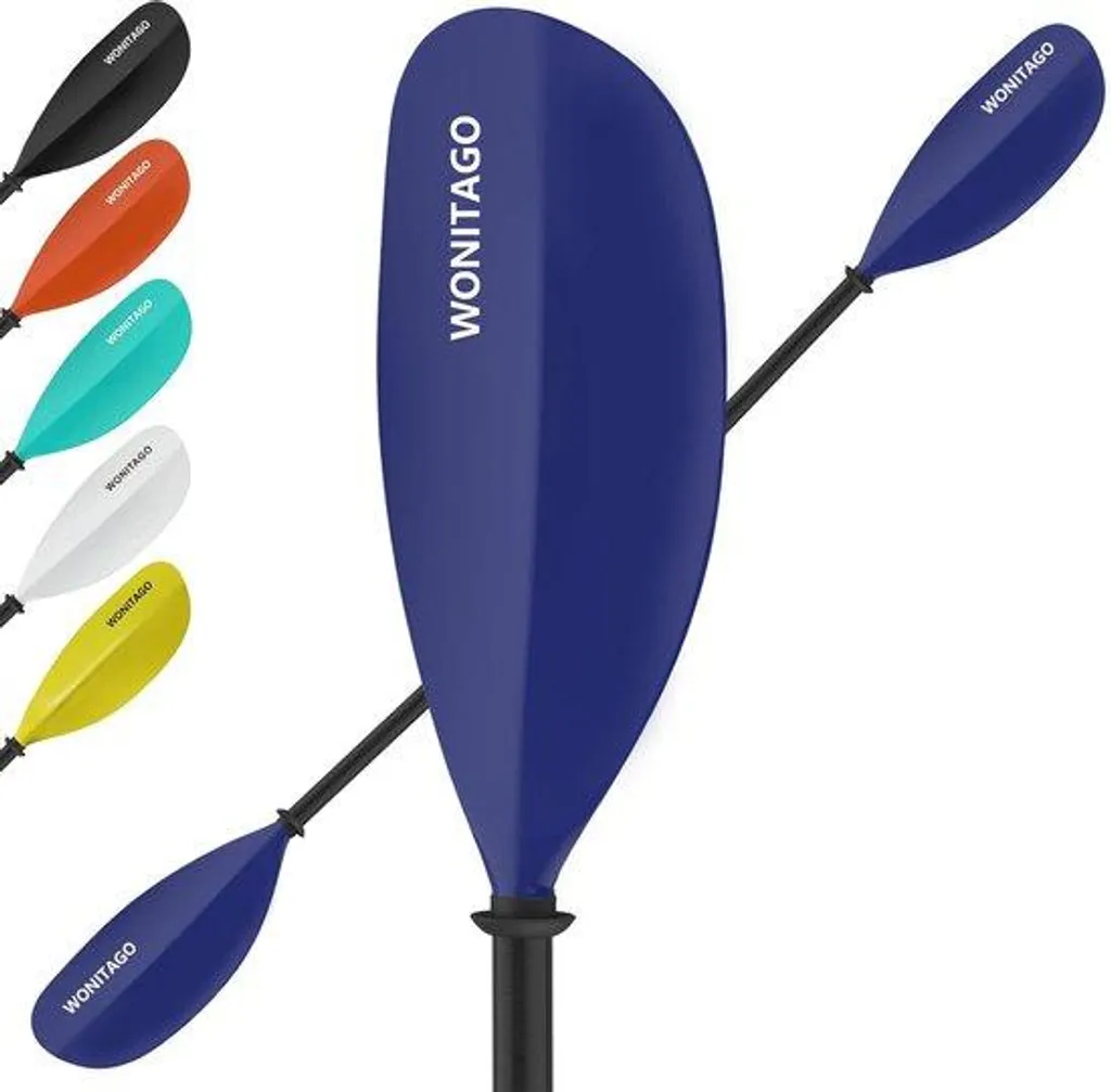 Pagaie réglable 210-230 cm manche fibre de verre et pale nylon bleu