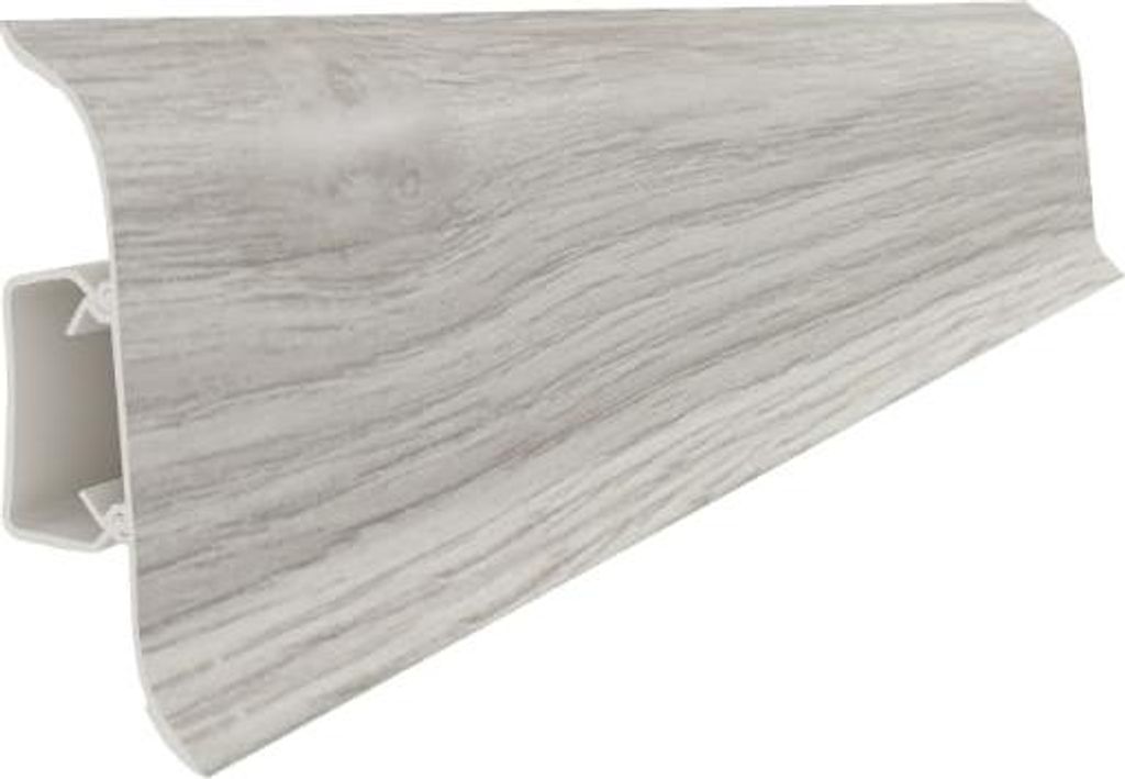 VILO Flex Sockelleiste - Kunststoffleiste mit Kabelkanal - Wasserfest - Stoßfest - Flexible Kanten - Einfache Montage - Fußleiste - 2,5 m