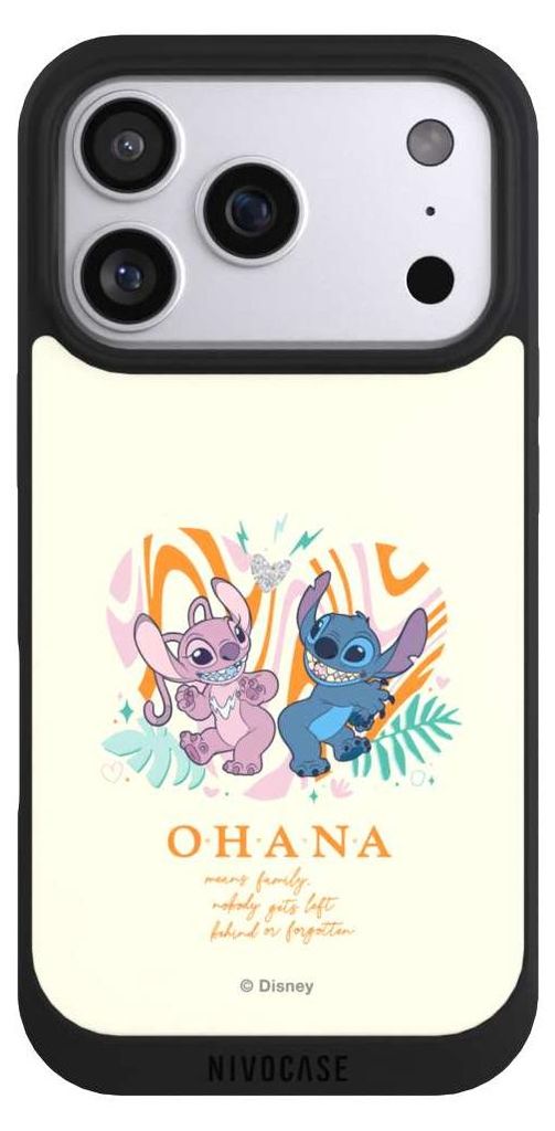NIVOCASE Handyhülle für Apple iPhone 17 Pro Hülle NIVOpure Case Schwarz Disney Offizielles Lizenzprodukt Lilo & Stitch