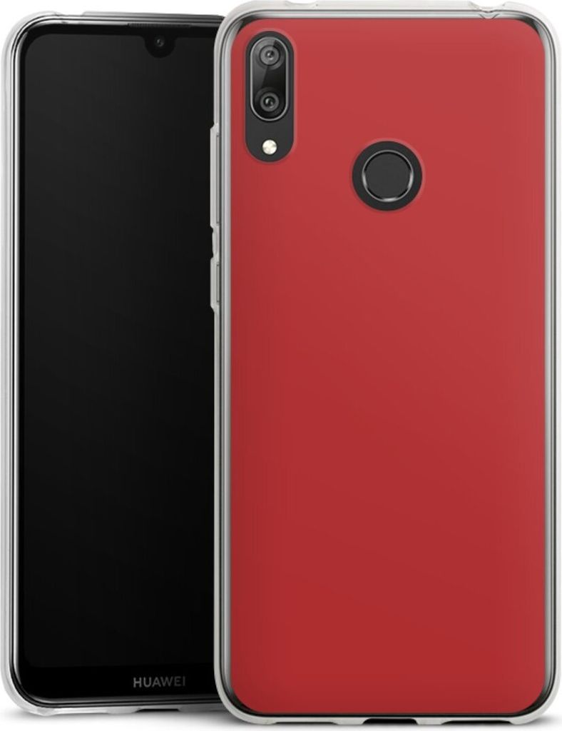 DeinDesign Handyhülle für Huawei Y7 (2019) Silikon Hülle Case Smartphone Schutzhülle Farbe Rot einfarbig