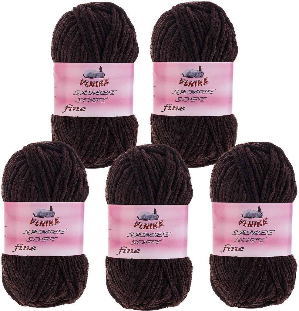 5 x 100g Strickgarn Samet Soft Fine Chenille-Strickgarn Samtwolle flauschige