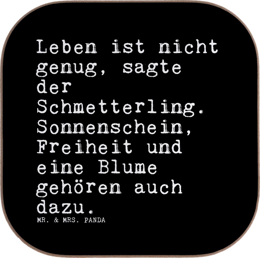 Mr. & Mrs. Panda Untersetzer Leben ist nicht genug,... - Schwarz - Geschenk, Zitat, Sprüche, gläseruntersetzer, Spruch Weisheiten Zitate Lustig W...