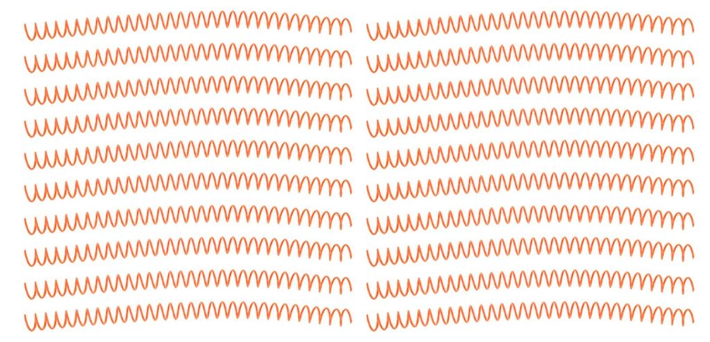 20-teiliges Spiralbindespulen-Set mit großem Fassungsvermögen, Rückenkamm, 30 Löcher, 13 mm Durchmesser, Orange