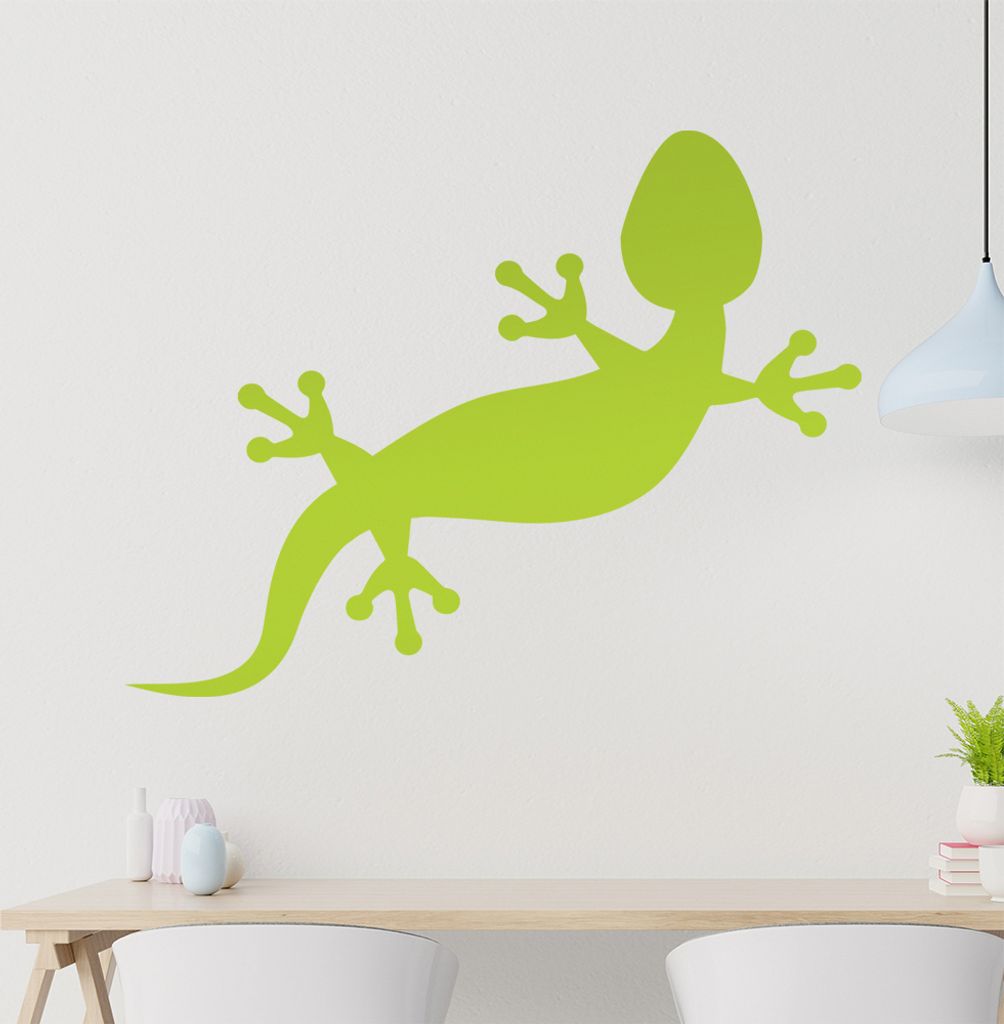 Gecko rechts Wandtattoo in 6 Größen - Wandaufkleber Wall Sticker - Dekoration, Küche, Wohnzimmer, Schlafzimmer, Badezimmer