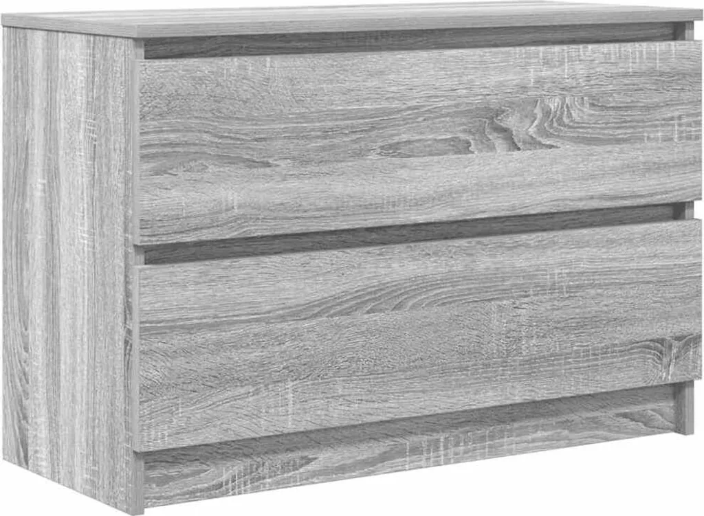 Mobile TV SYFAX 80x35x54 cm Grigio Sonoma Multistrato con Ruote