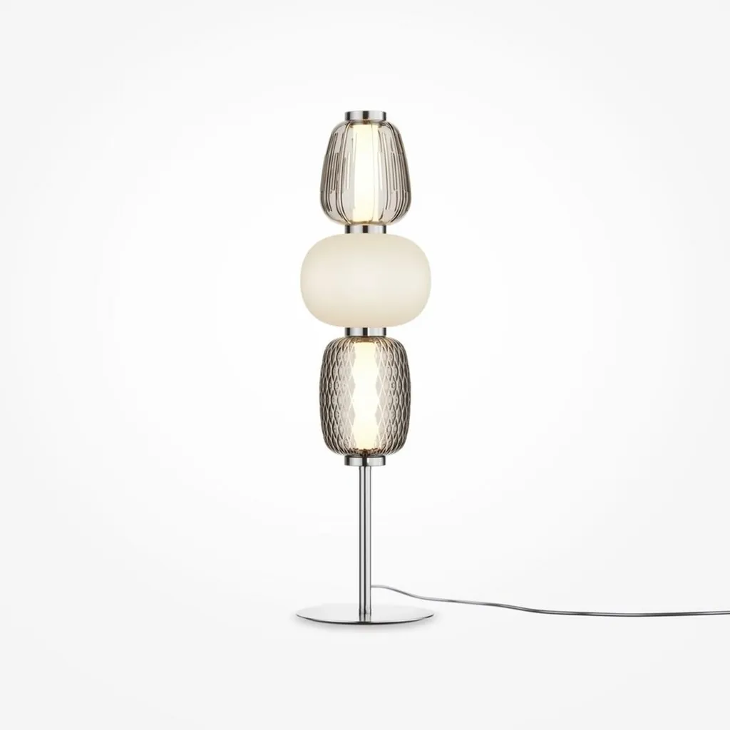 Lampe de Table LED Chrome Maytoni Pattern Luminaire de Salon Design
