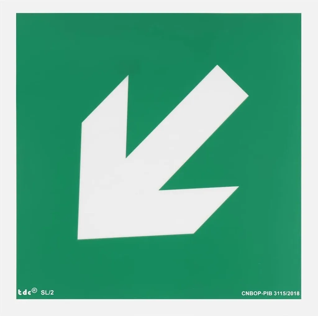 Panneau d'évacuation notlok Safety Work Flèche Diagonale 15x15cm PVC