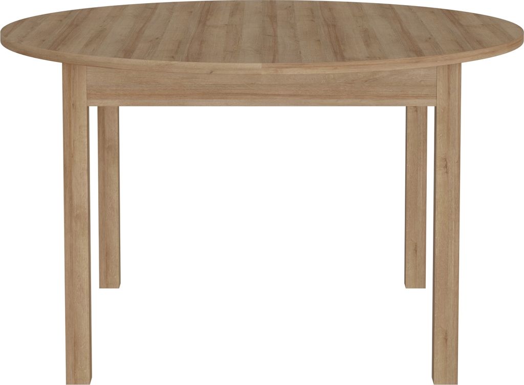 Kulissen-Esstisch >ATTENTION< rund, ausziehbar 165cm, Riviera Eiche Nachbildung - 78,1/165x130cm (HxD)