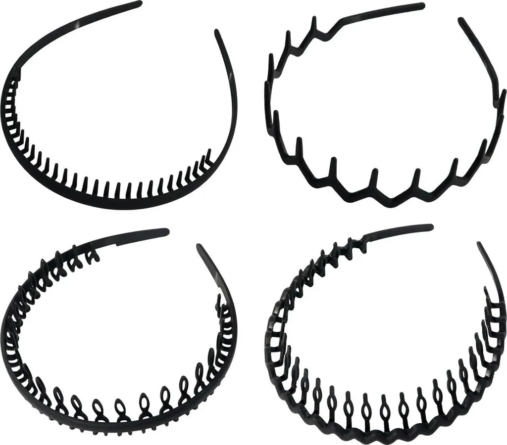 Set 4 Elastici Capelli Neri Uomo Donna - Accessori Sport e Yoga