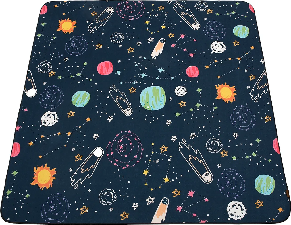 Tapis Antidérapant Hamur Home 150x150cm Lavable - Motif Space Enfant