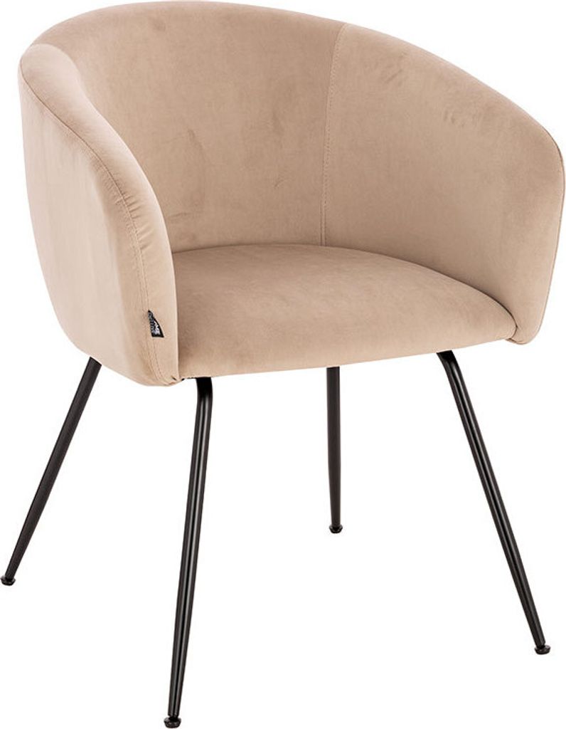 HOME DELUXE - Polsterstuhl ARIA - 1 Stück, Farbe: Samt Beige - weiche Polsterung, bis 120 kg belastbar I Küchenstuhl Speisestühle Esszimmerstühle