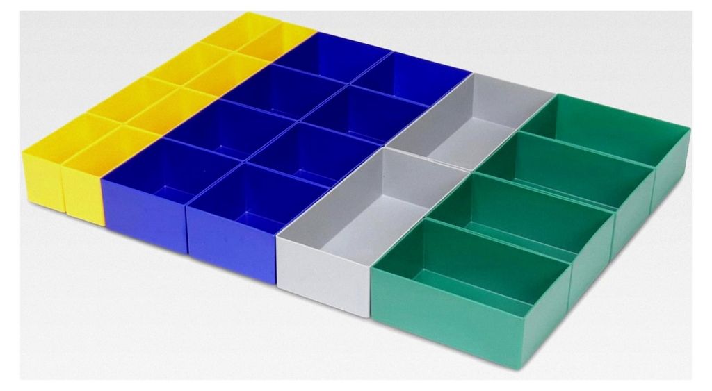 22-teiliges Set für Schubladeneinsätze, 63 mm hoch, 600x440x63 mm (LxBxH)