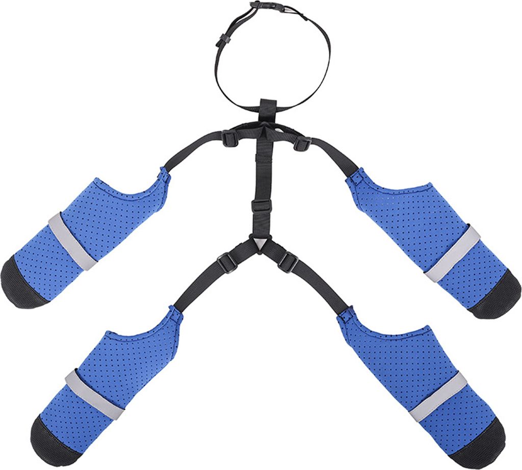 Wasserdichte Hundestiefel, verstellbarer Pfotenschutz, rutschfeste Hundestiefel mit Hosenträgern, für Spaziergänge im Freien, Haustierschuhe, Le...