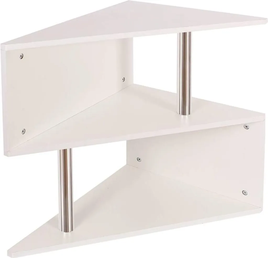 Table basse blanche Penola avec double plateau en bois mélaminé