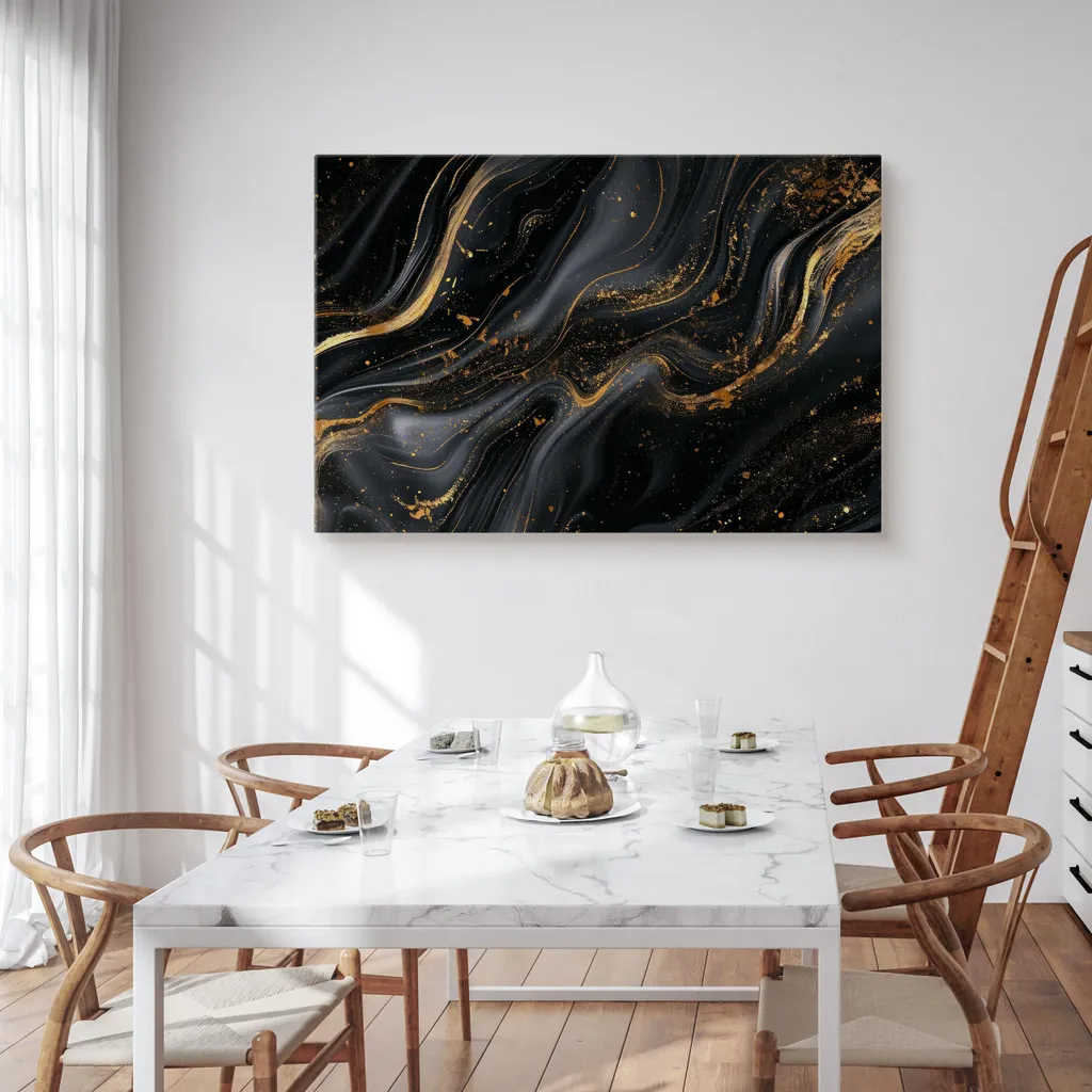 Quadro Su Tela Astratto Marmo 100x70 cm | Arredo Casa Glamour Muralo - 4