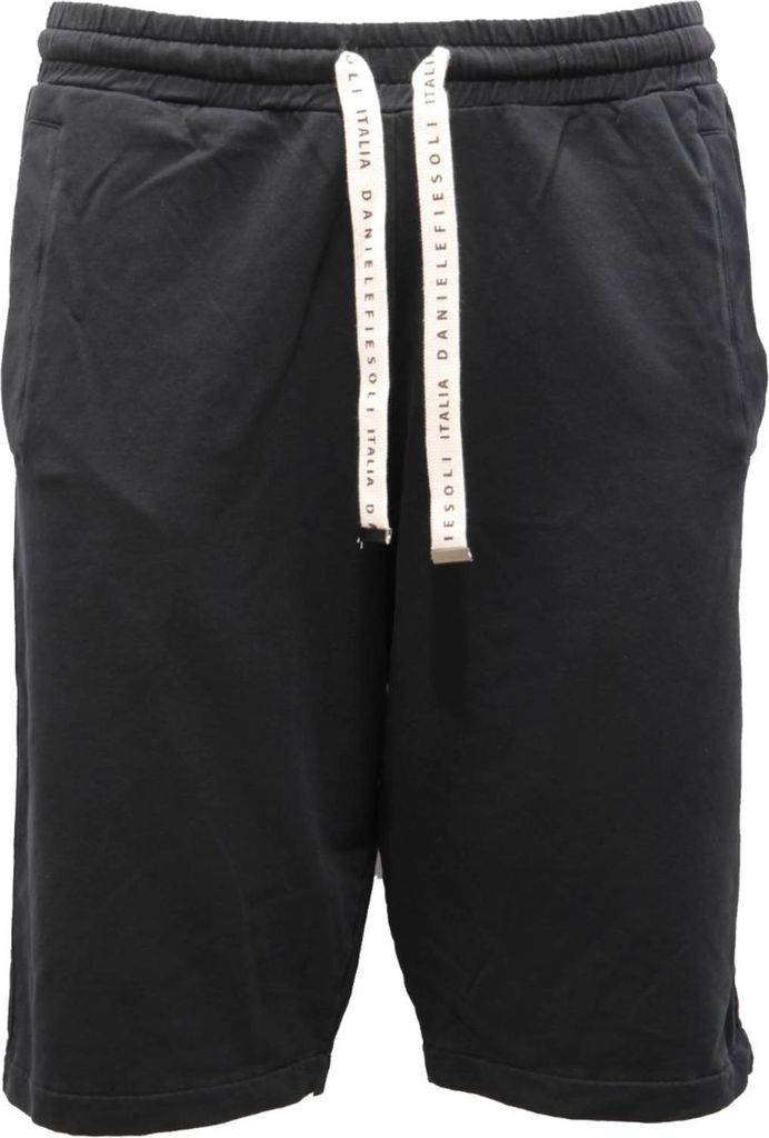 5797AH bermuda felpa uomo DANIELE FIESOLI black Baumwolle shorts men