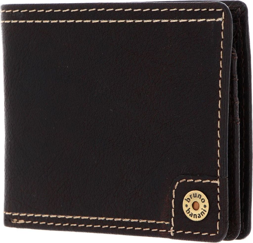 bruno banani Leder Geldbörse Wallet with Flap Brown braun