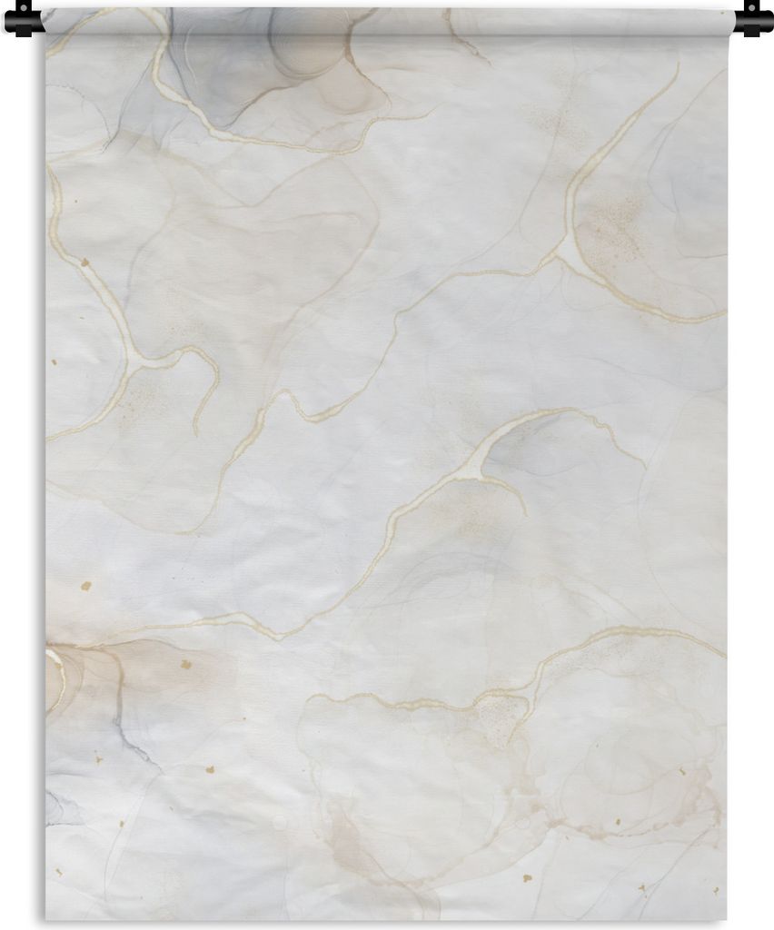 MuchoWow Wandteppich Wandbehang Marmor - Weiß - Muster 150x200 cm Tapisserie Dekoration Wandtuch - Wandaufhängung - Moderner