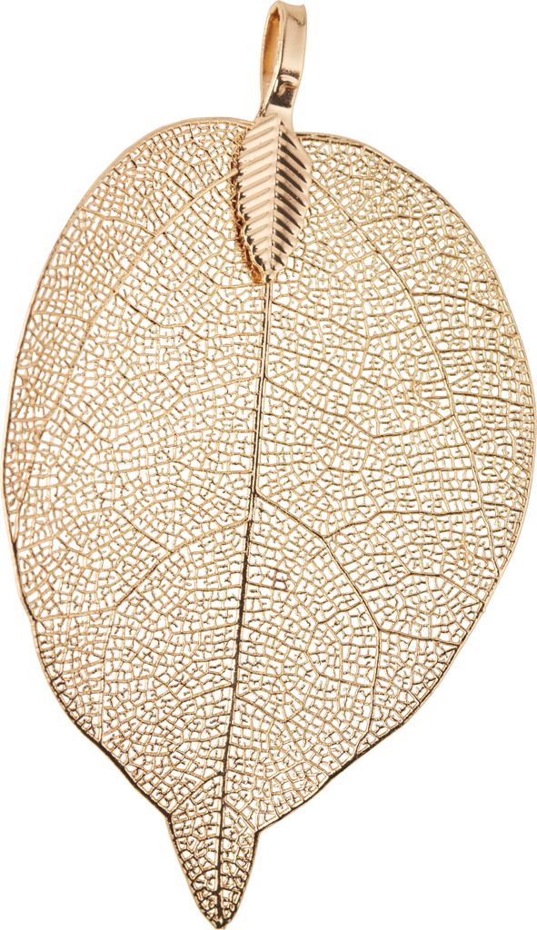 UIT Anhänger Naturblatt Blatt Schmuck 5 cm Kette Accessoire Geschenkidee Gold