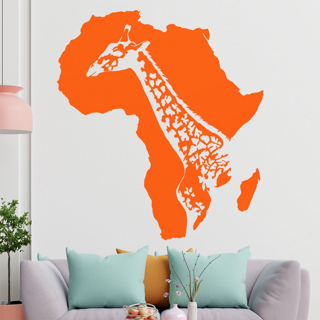 hauptsachebeklebt KIWISTAR Giraffe Afrika Silhouette Umriss Wandtattoo in 6 Größen - Wandaufkleber Wall Sticker - Dekoration, Küche, Wohnzimmer,...