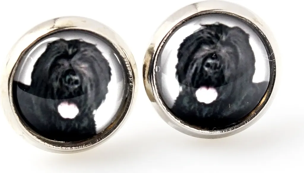 Orecchini Art.-Dog Terrier Russo Nero - Qualità Artigianale Top