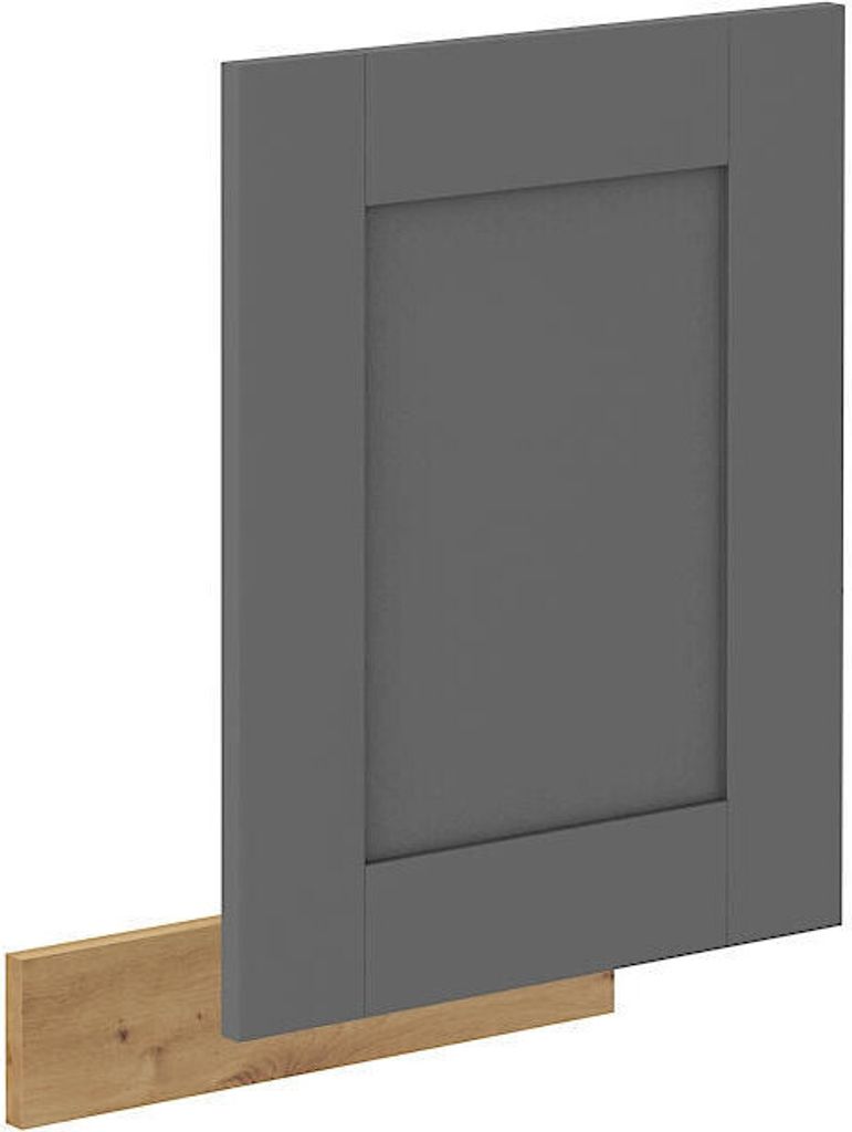 Tür für Einbau-Geschirrspüler LAILI – 570 x 446 mm, Grau / Eiche Artisan
