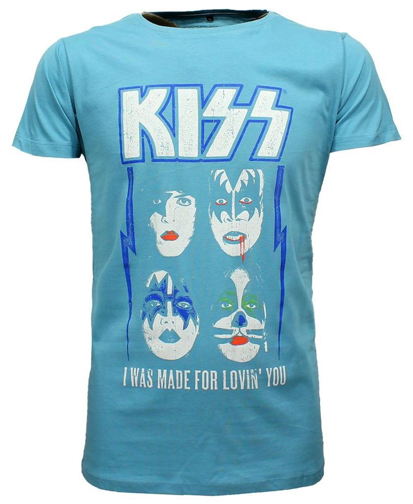 KISS I Was Made For Lovin' You T-Shirt Blau - M
