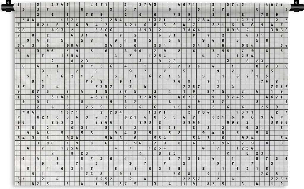 MuchoWow Wandteppich Wandbehang Sudoku - Puzzle - Muster 120x80 cm Tapisserie Dekoration Wandtuch - Wanddekorationen - Wandtücher