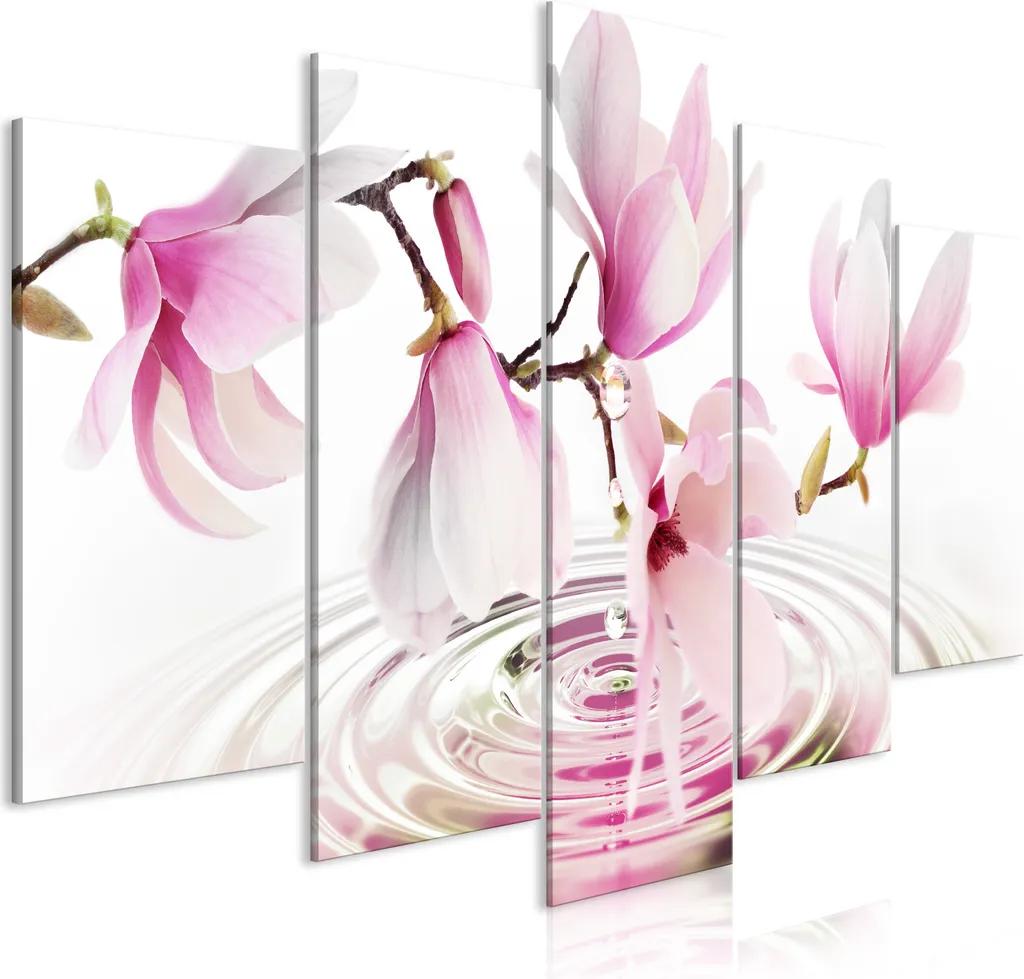 Quadro Moderno Magnolie sull'Acqua 200x100 - Arredo Casa Rosa XXL