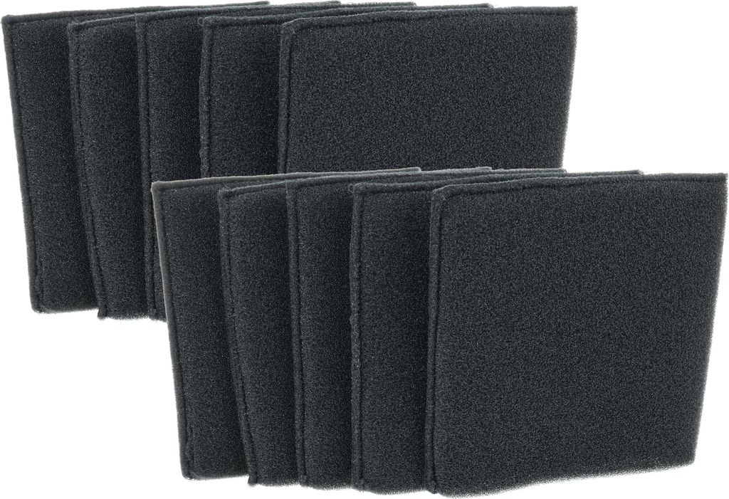 vhbw 10x Staubsaugerfilter kompatibel mit Einhell TE-VC 2340 SACL, 2238 SACL; EX; CH, 2340 SACL; EX; ARG Staubsauger - Schaumstofffilter Schwarz