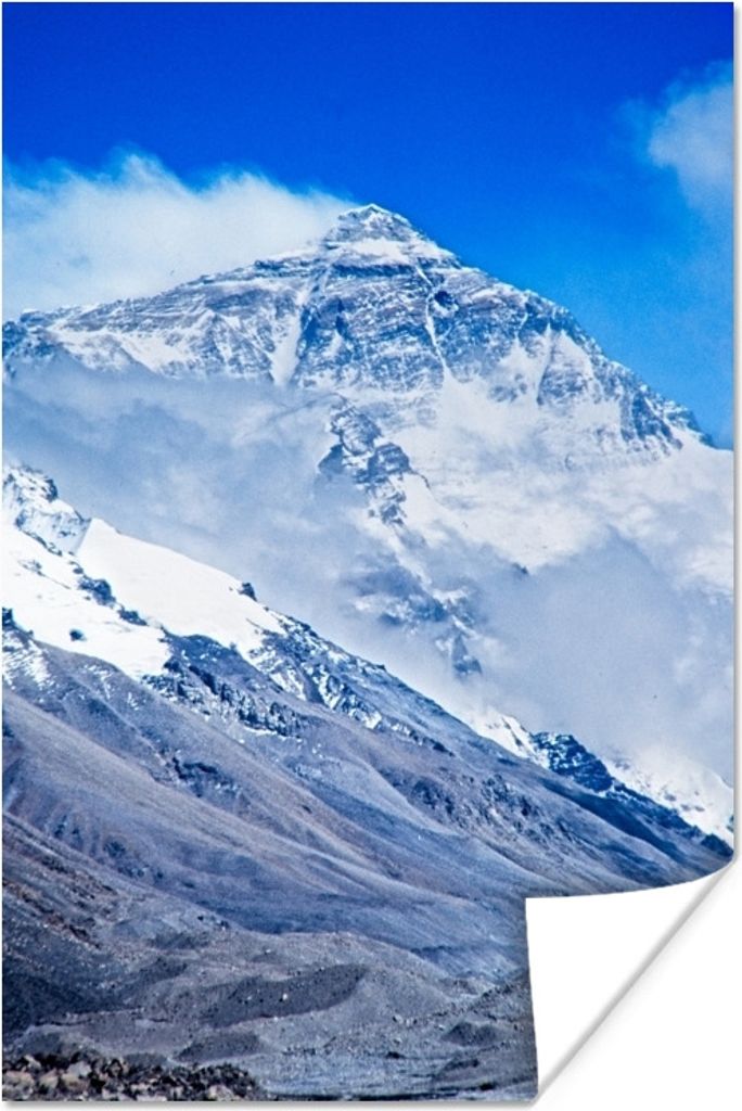 MuchoWow Poster Mount Everest in Nepal mit Wolken 40x60 cm - Plakate für die Wand - Poster Babyzimmer
