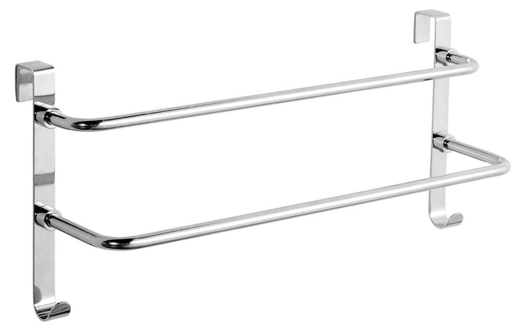 Doppelter Handtuchhalter, Badezimmer über der Tür hängender Handtuchhalter mit Haken, Edelstahl Waschbecken Handtuchhalter mit großem Platz fü...