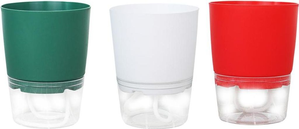 Automatische Selbst Bewässerung Blumentopf Double Layer Design Wasser Lagerung Pflanzer für Büro Haus Gartenarbeit