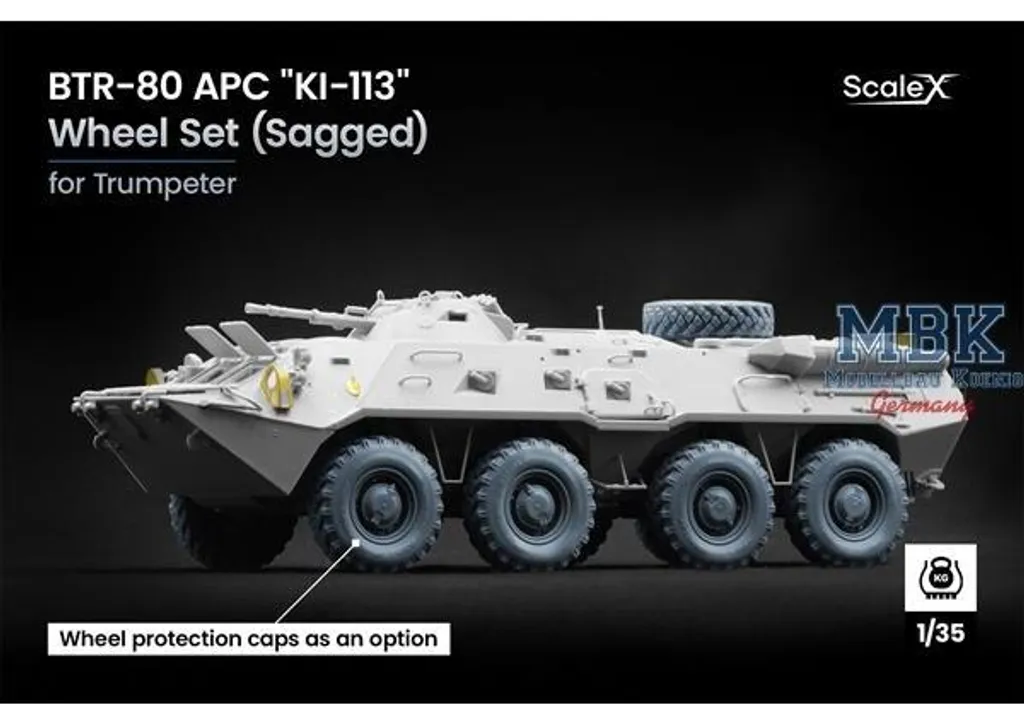 Corrigez vos Pneus BTR-80 1/35 : Roues Résine Scale X SCX-WM35035s