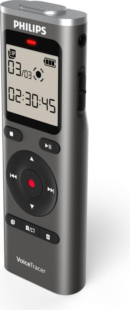 Philips DVT1170 VoiceTracer: Hochwertiges Diktiergerät mit 360°-Mikrofon und 8GB