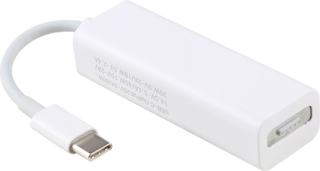 AnyWatt 5 Pin MagSafe 2 Magnetischer T-Tipp Weiblich zu USB-C / Typ C Male Charge Adapter Converter für MacBook Pro (White)
