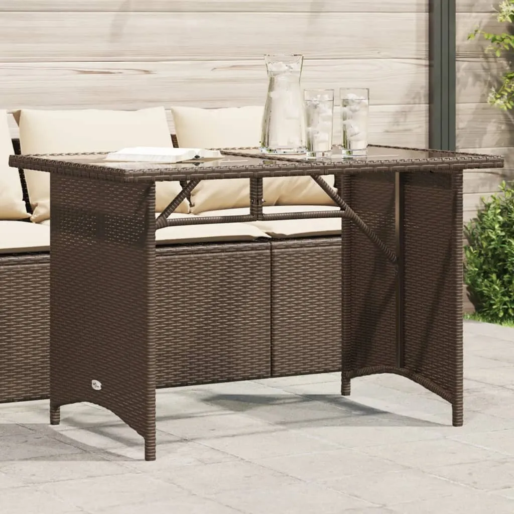 Tavolo da giardino Stabli Möbel con piano in vetro Marrone 110x68x70 cm Poly Rattan - Tavoli da giardino CC4828780 1pacco