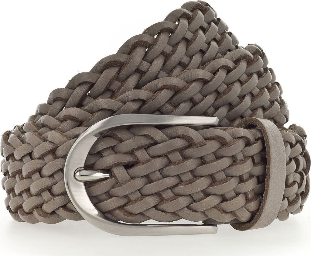 Vanzetti Leder Gürtel Braided Women's Leather Belt W110 Taupe grau